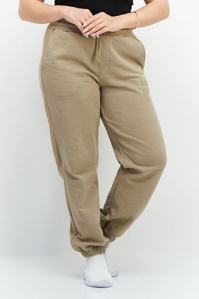 Fila Women Oversized Drawstring Outdoor Sweatpants, Tan