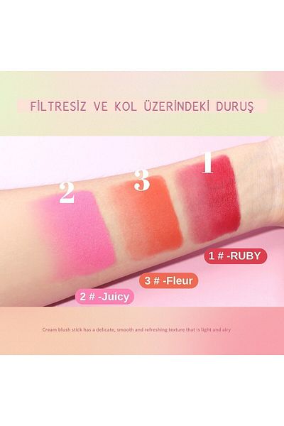Diamorio Moisturizing Stick Cream Blush Soft and Moisturizing Formula High Pigmentation