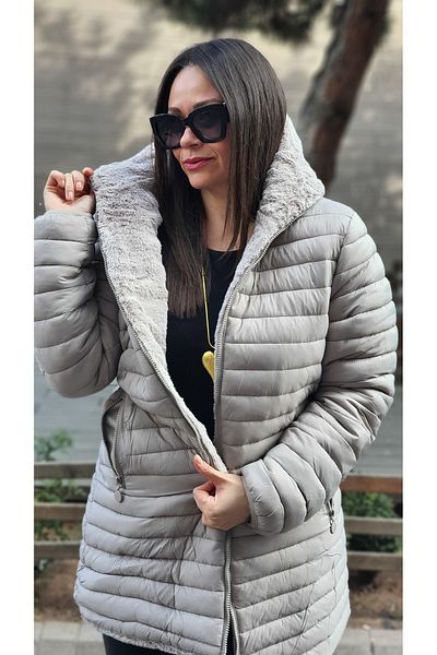 Park Moda Двустранно ватирано палто с цип и качулка