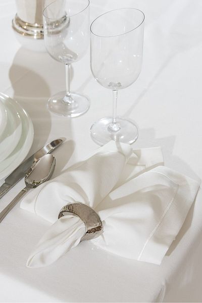 Gül Güler 4 Pack White-White Napkin Plain Piccolo - 45*45