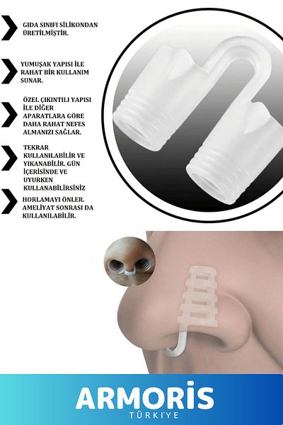 Armoris New Generation Snoring Reducer Comfortable Breathing and Breathing Anti-Sleep Nose Hole Apparatus Set of 4