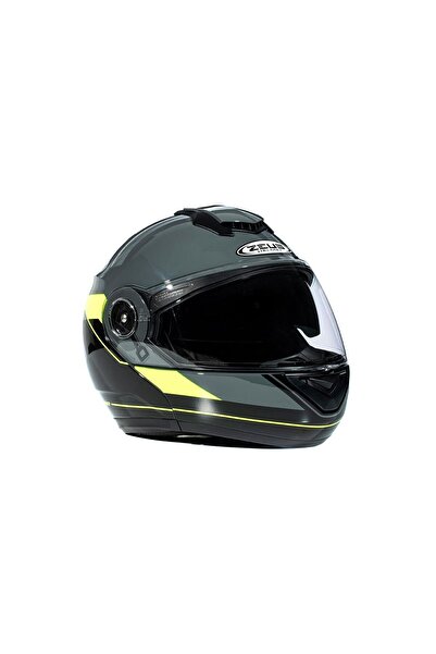 ZEUS ZS-3050 BE7 Grey Fluo Yellow Çene Açılır Kask