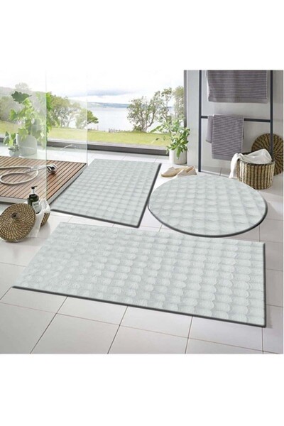 Raschel Carpet Balat Halı Kaymaz Taban Yıkanabilir Bubble Peluş Banyo Paspası