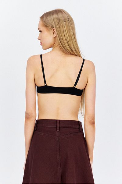NA-KD Women Scoop Neck Sleeveless Ribbed Cropped Top, Black