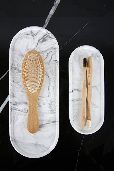 betonmall Handmade 2-Piece Concrete Tray Presentation Holder Organizer Organi...