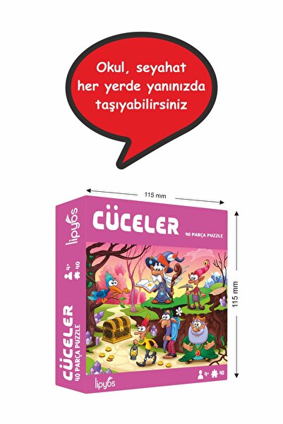 LİPYOS 40 Parça Sevimli Cüceler Mukavva Mini Puzzle 10 Adet