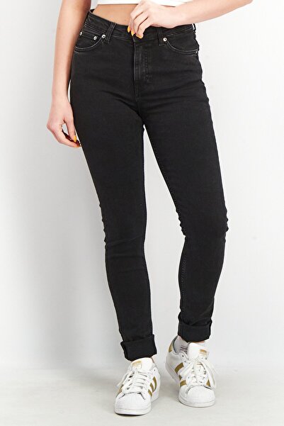Weekday Women Regular Fit Solid Jeans, Black