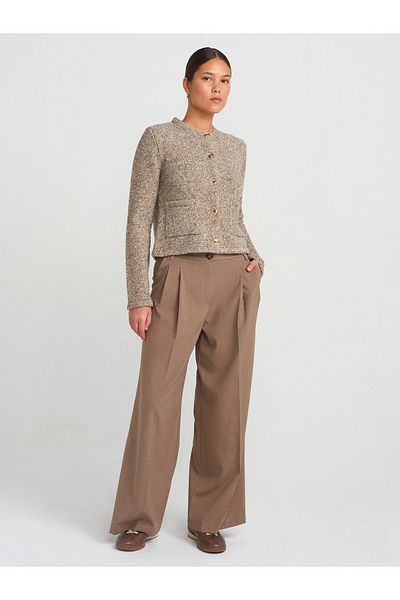 Dilvin 71576 Model - Camel Color Double Pleated Trousers