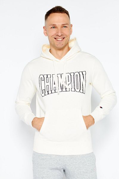 Champion Men Sportswear Fit Long Sleeve Hooded Sweatshirt, Ivory