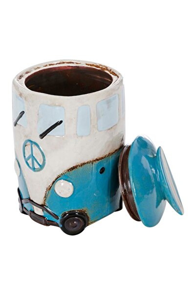 Vitale Duke Ceramic Blue Jar Spice Rack with Lid 23cm