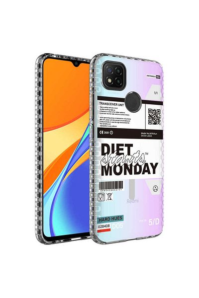 zore Redmi 9C Case Colorful Patterned Silicone Zore Elegans Cover with Airbag Edge - No1