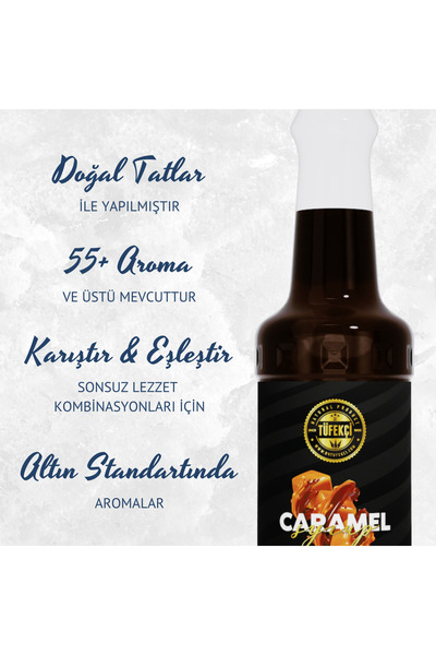 By Tüfekçi Tuzlu Karamel (Salted Caramel) Kokteyl, Kahve Ve Pasta Şurubu 750 ml – Gerçek Şeker