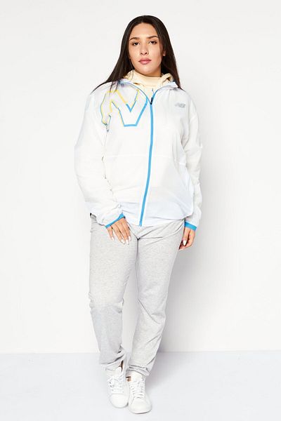 New Balance Women Sportswear Fit Training Jacket, White Combo