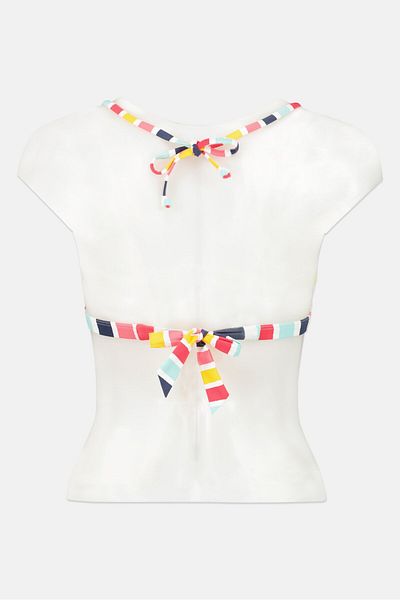 Esprit Women Stripe Padded Bikini Top, White