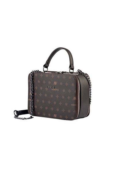Armine Arm-122 Brown Leather Printed Women's Bag