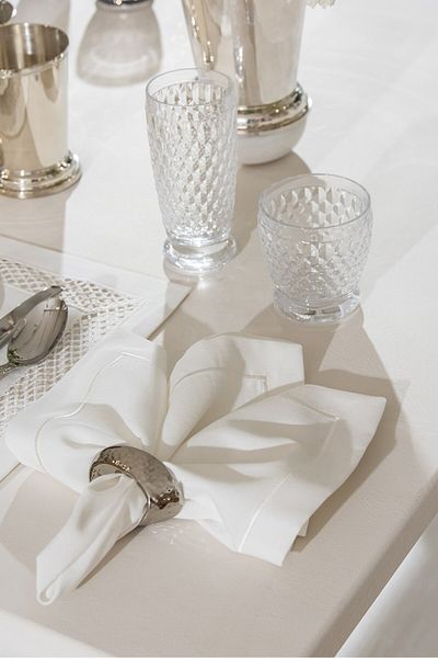 Gül Güler 4 Pack White-White Napkin Plain Piccolo - 45*45