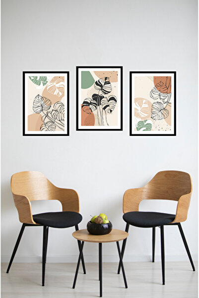 kutuTR Dekorize Mdf 3 Parça 3 Mm Çerçeve Görünümlü Bohem Tablo 21x30 3024