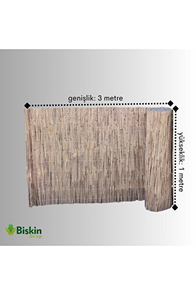 BİŞKİN 1m X 3m Afyonkaraisardan Misina Ipli Doğal Bambu Kamış Çit,bahçe Çiti,balon Çiti,hasır Çit, Gölgelik