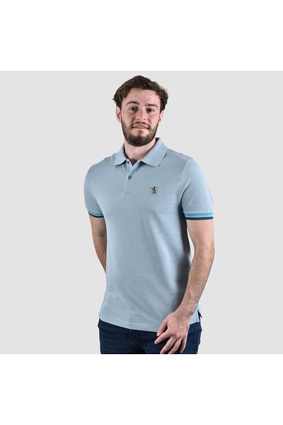 Giordano Men's Performance Slim Fit Lion Embroidery Solid Polo