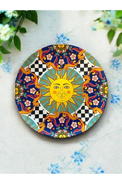 unique florya Διακοσμητικό Πιάτο Τοίχου Λεμόνι 26εκ. Χειροποίητο με έθνικ σχέ...