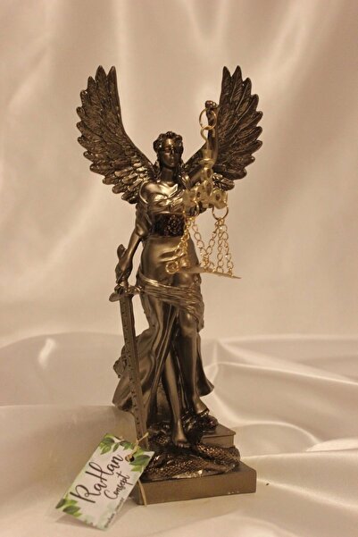 RaHan Dekoratif Avukat Adalet Kadın Heykeli Themis Terazi Kanatlı