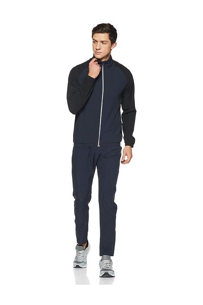 Nivia Carboxy-1 Upper Tracksuit | Navy Blue | Xl | Synthetic | Reflective Zipper | Regular Fit