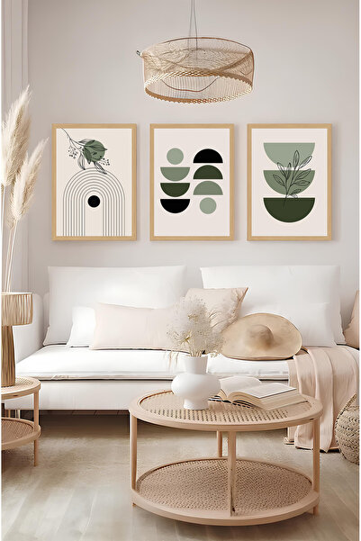 kutuTR Dekorize Mdf 3 Parça 3 Mm Çerçeve Görünümlü Bohem Tablo 3019