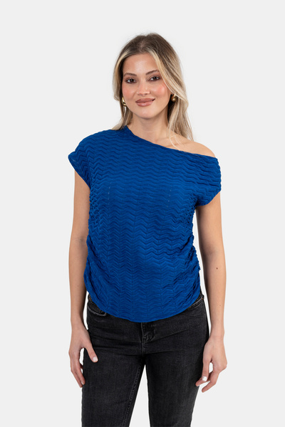 MODAFABRİK Sanriani Beryl Yılbaşı Asimetrik Yaka Bluz