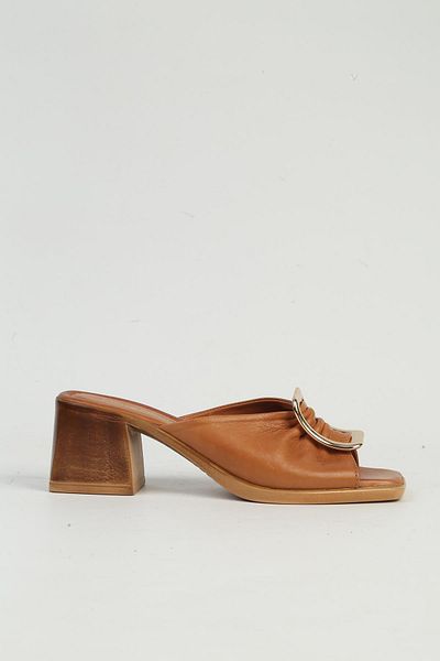 Pierre Cardin Γυναικείες δερμάτινες παντόφλες PCK-5031 Model Tan