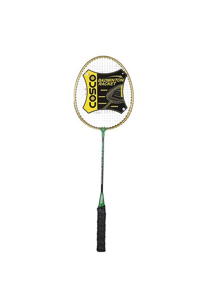 cosco Aluminium Strung Badminton Racket | Gold/black | 90g | Full Racket Cover | 24lbs
