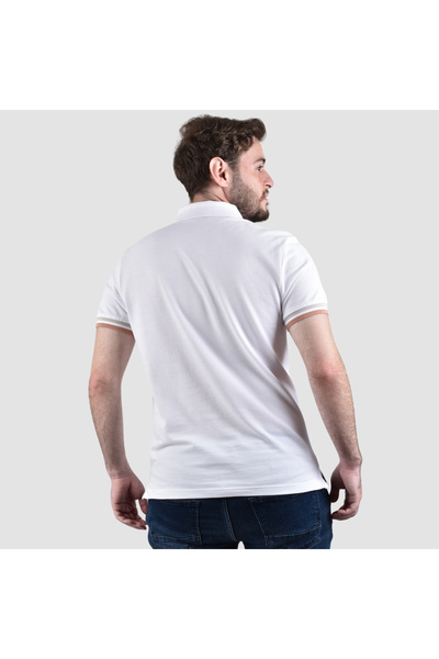 Giordano Men's Performance Slim Fit Lion Embroidery Solid Polo