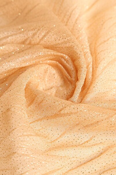 Kumaş Deposu Violet Zikzak Pliseli Gold Simli Tül