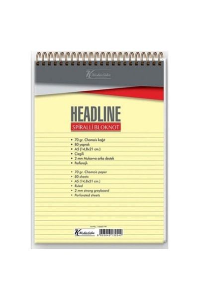 KESKİN COLOR K.color Headline A5 Top Spiraled 80yp Lined Notebook Memo Pad