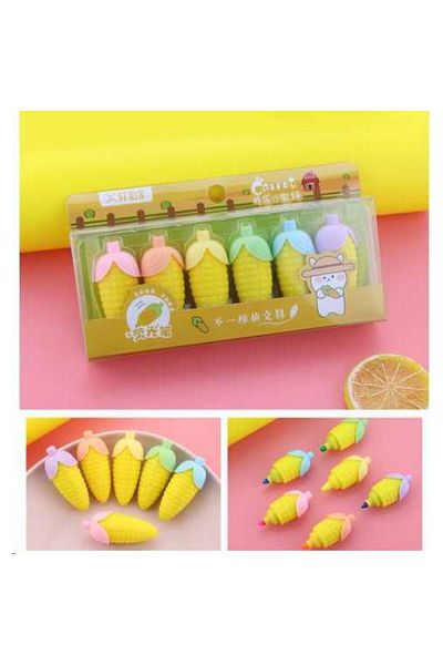 İBS 6-Color Bibic Corn Shaped Mini Highlighter - Xc-093