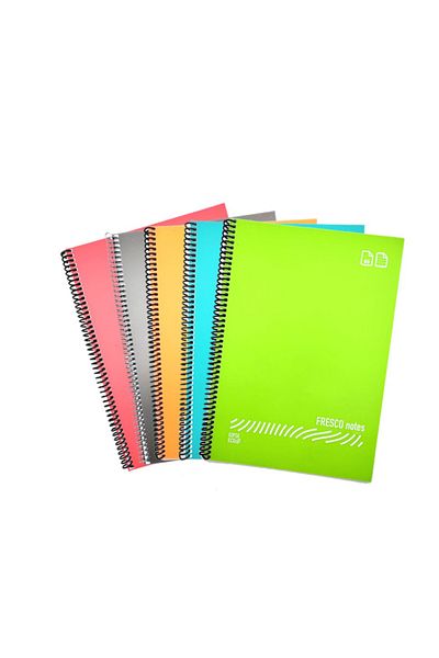 Gıpta 5-piece Checkered Spiral Leaf A4 Notebook Set with Plastic Cover