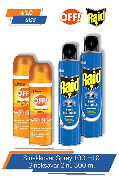 OFF Sinekkovar Sprey 100 ml & Raid Sineksavar 2in1 300 ml