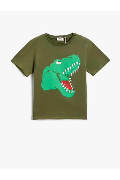 Koton Tricou din bumbac cu mânecă scurtă cu imprimeu dinozaur