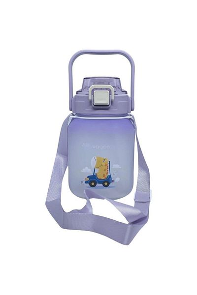 Vagonlife Vgn2275-t Purple 1100ml Children's Water Bottle with/without Straw - with Strap