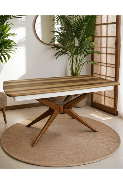 METSAN AKSESUAR Seul Ceviz Kaplama Ahşap Masa