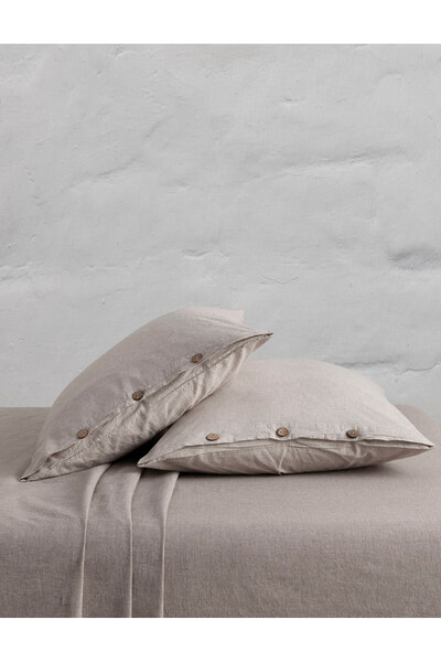 Berolige Brown Chambray Bed Sheet - 100% Cotton, Washable Thread, Paint Elastic, 100X200