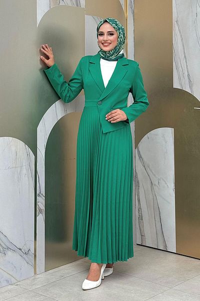 Bym Fashion Φούστα με πτυχωτό φόρεμα 3700 Emerald