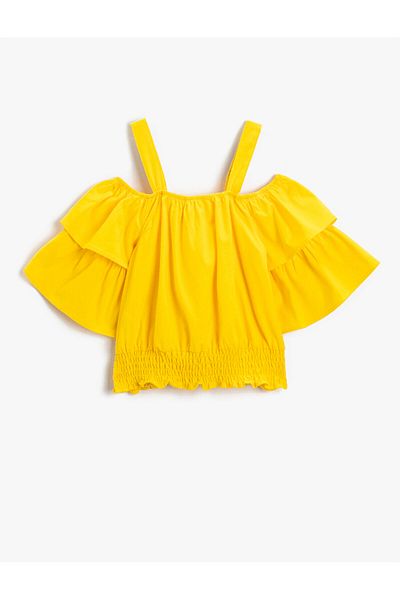 Koton Embroidered Off-the-Shoulder Blouse Cotton