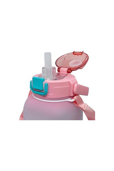 Vagonlife Vgn2275-t Pink 1100ml Children's Water Bottle with/without Straw - with Strap
