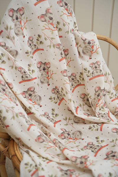 Tuğba Kuğu Koala Patterned Printed Muslin Baby Fabric