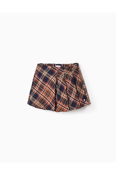 Ziddy CHECK SKORT WITH TEXTURE FOR GIRLS 'B&S', ORANGE/BLUE/YELLOW