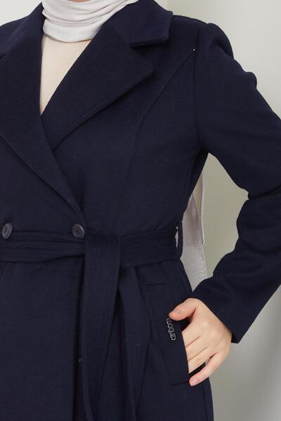 Doque Kalın Yünlü Kumaş Kışlık Kaşe Kadın Kaban 57019