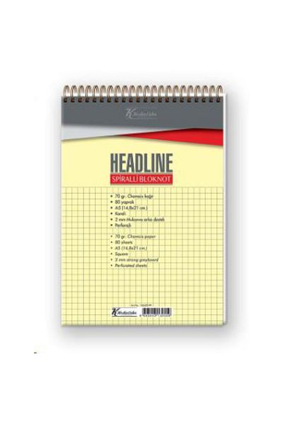 KESKİN COLOR K.color Headline A5 Top Spiraled 80 Yp Checkered Notebook Memo Pad