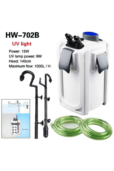 SunSun Aquarium canister filter 1000L/H 15W with UV 9W