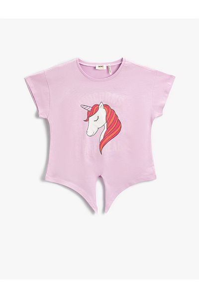 Koton Tricou cu mânecă scurtă cu imprimeu unicorn din bumbac