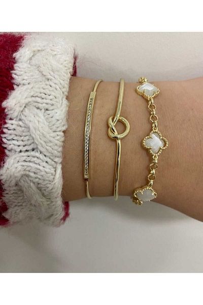 Passionis Jewelry Set of 3 Gold Bracelets